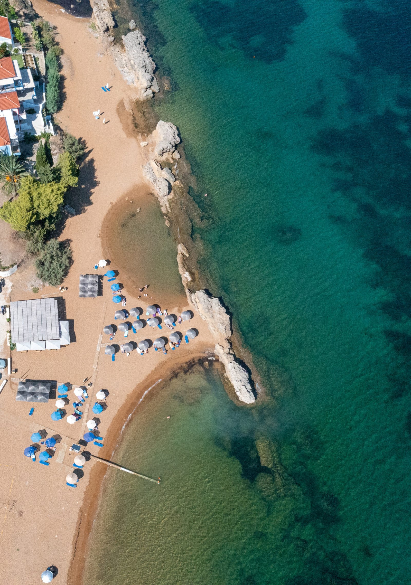 Aerial view of Lepeda Beach, Lixouri, Kefalonia